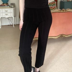 H&M Black Striped Knit Flare Pants